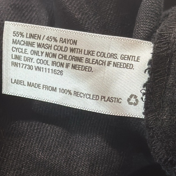 Isabel Maternity Tie Front Pull On Linen Blend Black Shorts size Large NEW - Picture 10 of 14